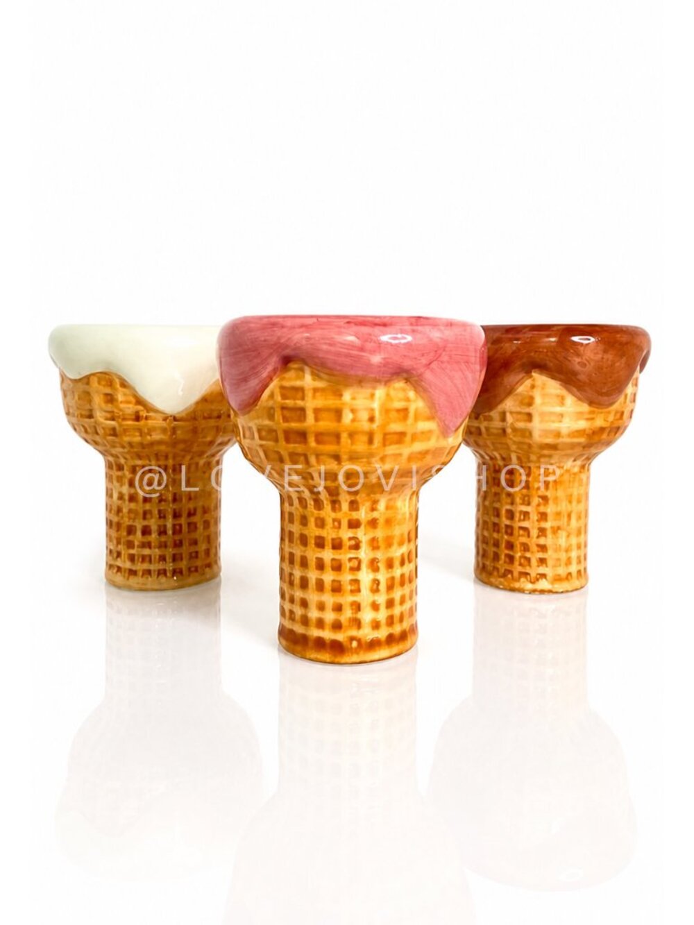 Collectible | Ceramic Art BowIs Ice Cream Cone | Whimsical Servingware | Set 3
